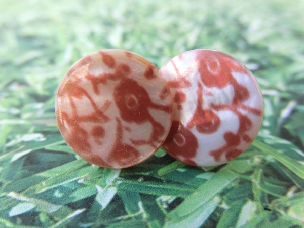 Blumen Ohrstecker Perlmutt Scheiben